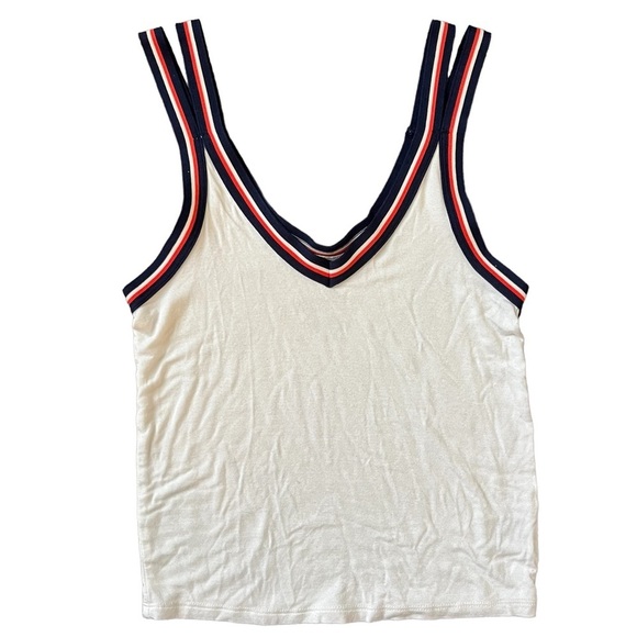American Eagle Outfitters Tops - American Eagle white cropped double strapped tank top size XS